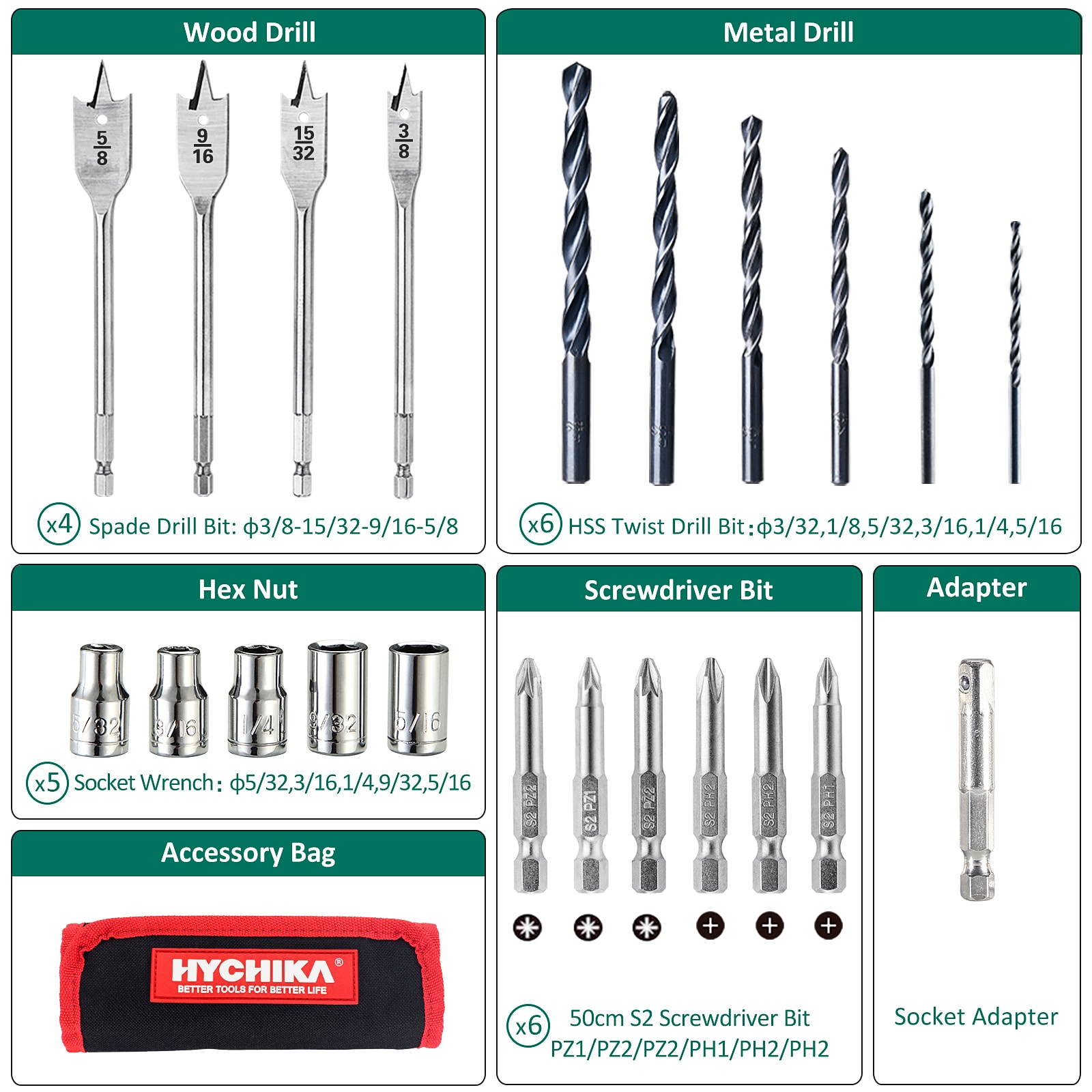 taladro inalámbrico HYCHIKA 20V, juego de taladro con 310 in-lbs de torque, embrague de 21+1, 2 velocidades variables y LED incorporado para perforar madera, metal y plástico, taladro inalámbrico de ángulo recto de 3/8 de pulgada sin llave de 20 voltios máximo (Incluido estuche suave) E0005US