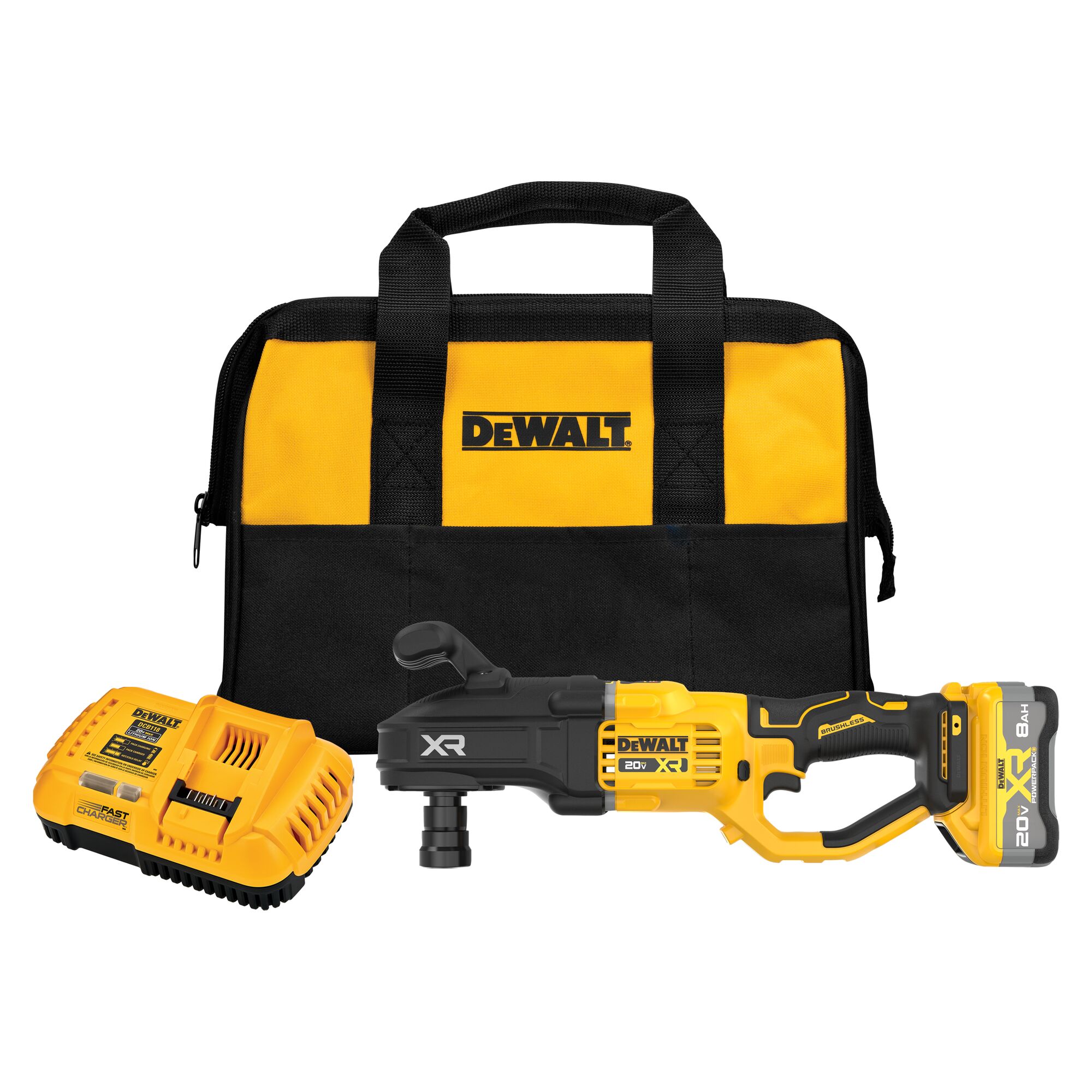 Taladro inalámbrico sin escobillas DEWALT XR de 20 voltios máximo con llave de 7/16 pulgadas (bolsa suave incluida) DCD447WW1