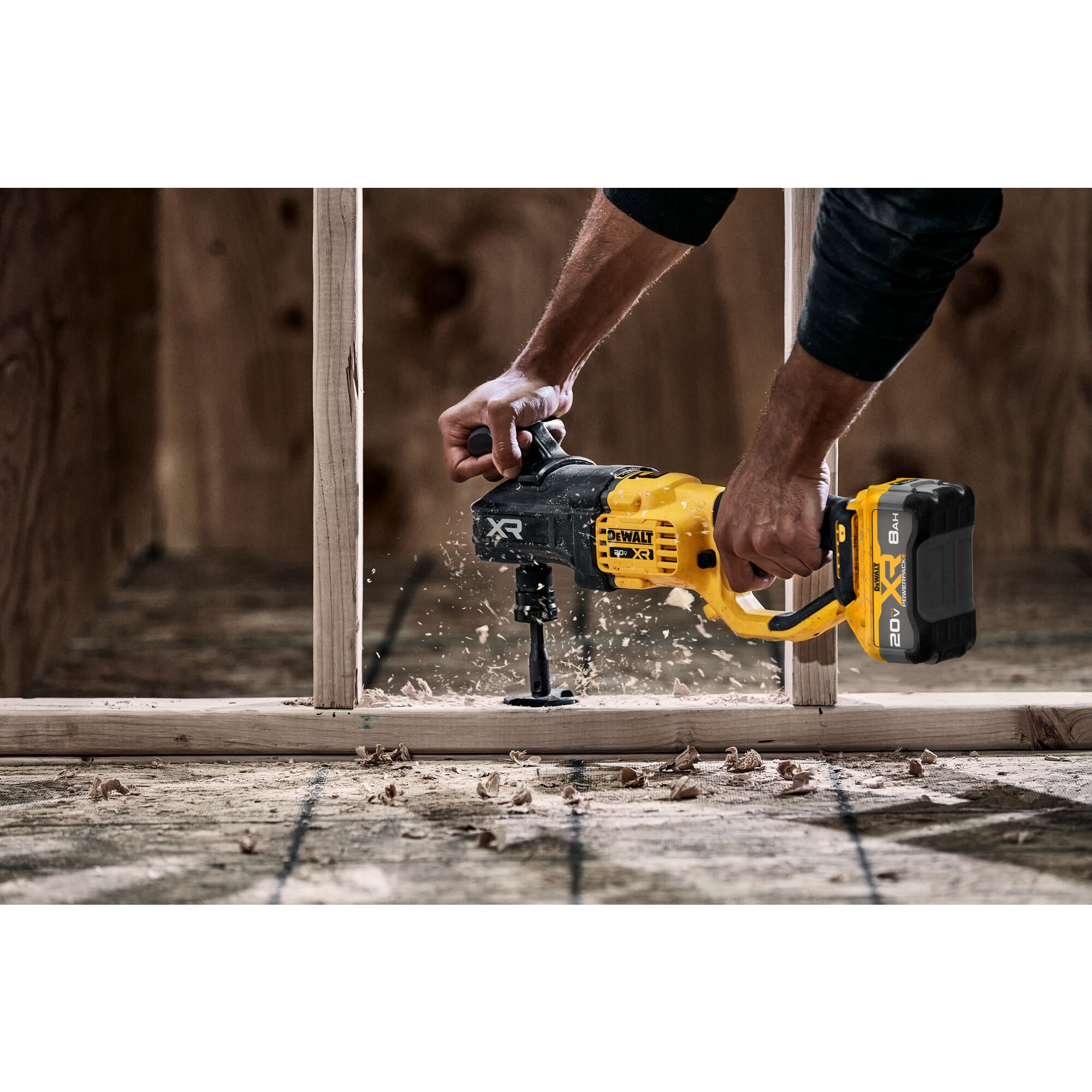 Taladro inalámbrico sin escobillas DEWALT XR de 20 voltios máximo con llave de 7/16 pulgadas (bolsa suave incluida) DCD447WW1