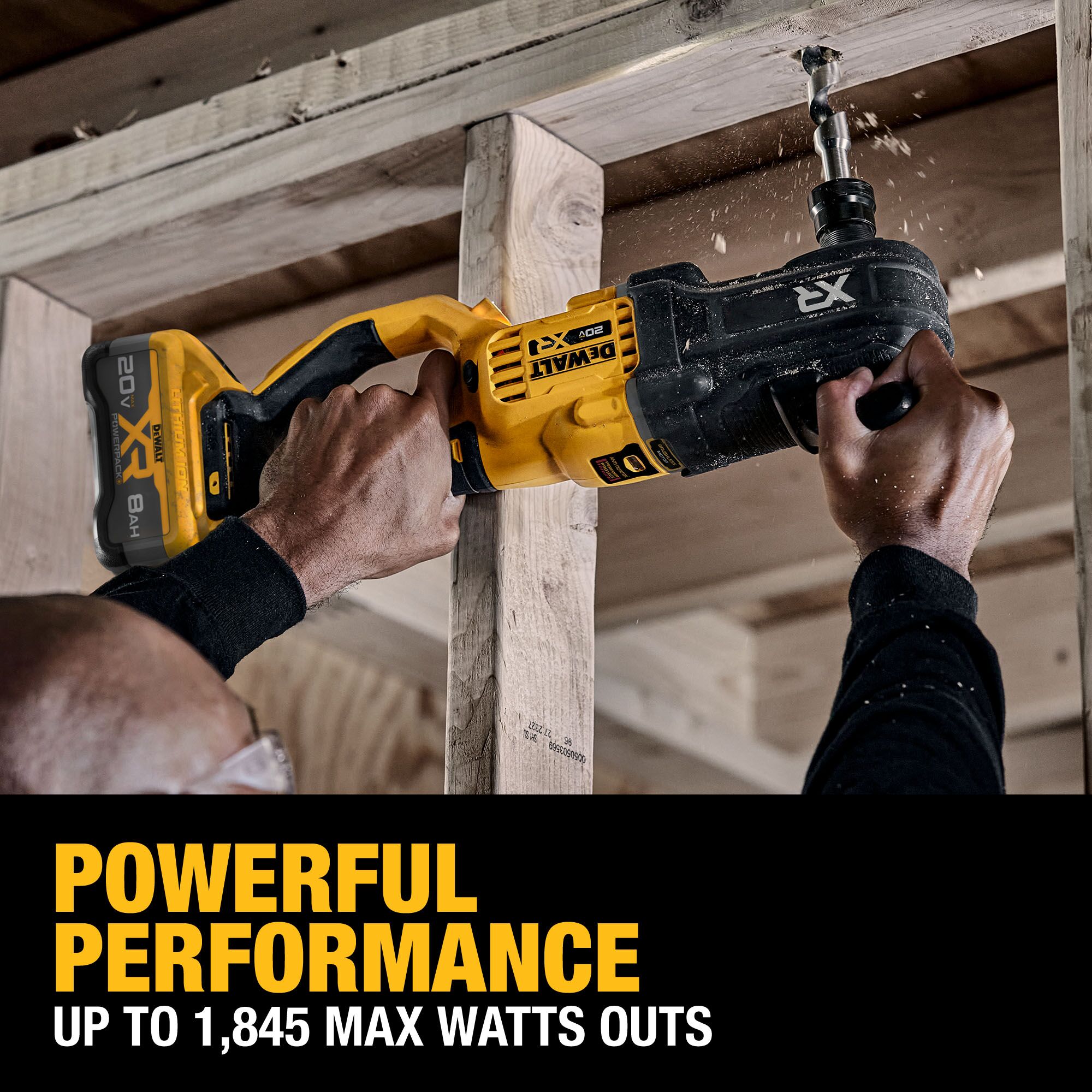 Taladro inalámbrico sin escobillas DEWALT XR de 20 voltios máximo con llave de 7/16 pulgadas (bolsa suave incluida) DCD447WW1