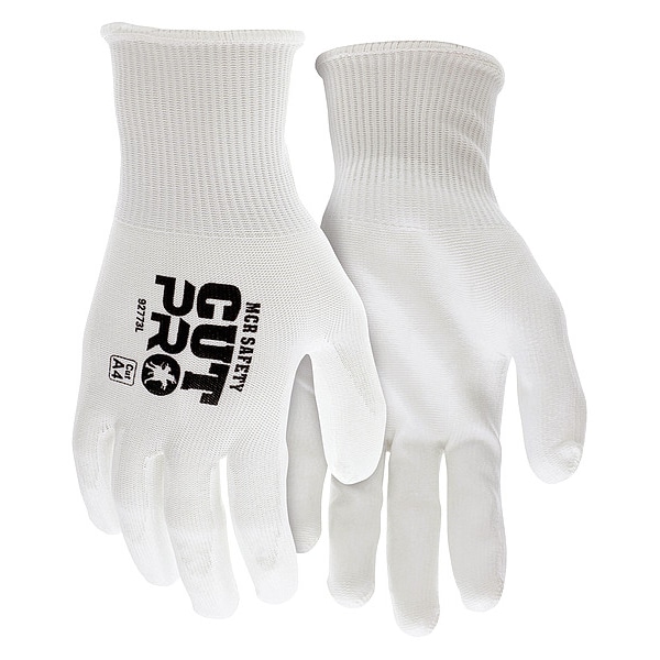 Guantes recubiertos Mcr Safety, nivel de corte 4, calibre 15, blanco, M - 92773M.