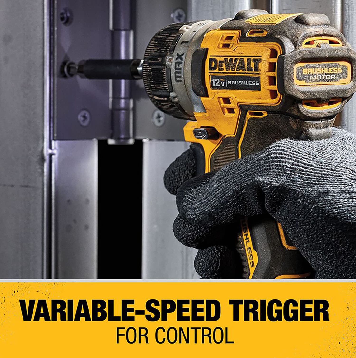 Destornillador inalámbrico DEWALT XTREME 12 voltios Max Brushless de 1/4 pulgadas (Batería y Cargador no incluidos) DCF601B
