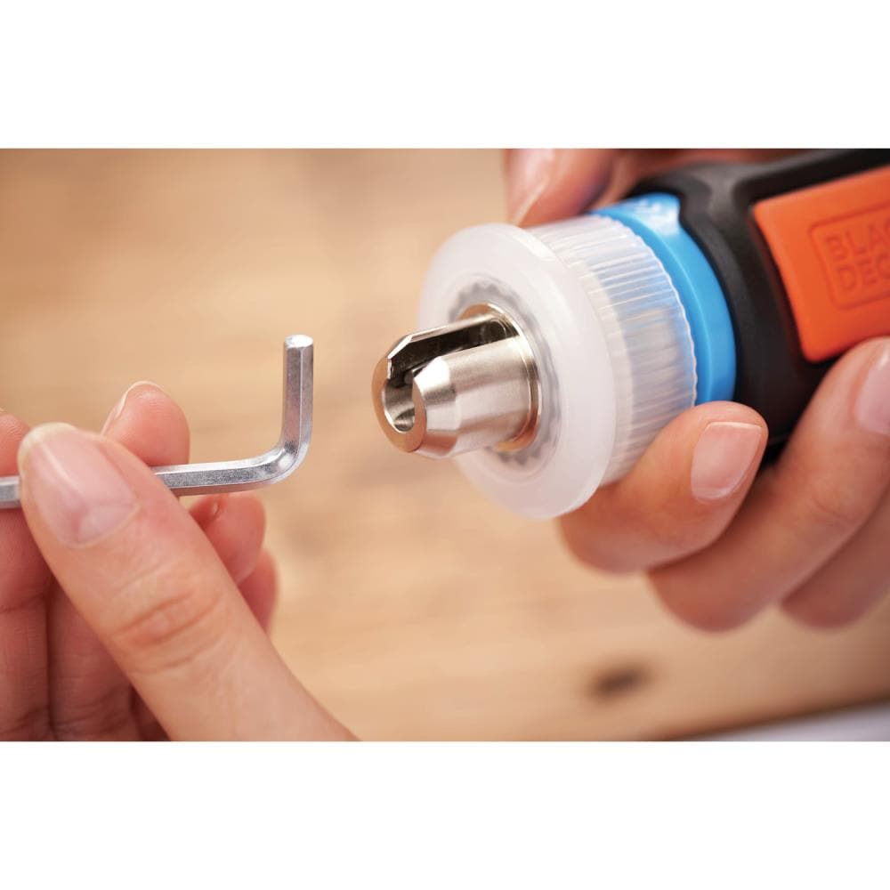 Atornillador inalámbrico BLACK+DECKER de 4 voltios y 1/4 de pulgada (Incluye batería y cargador) BCRTA601I