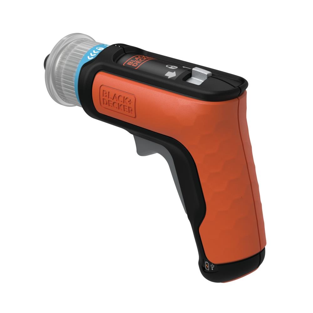 Atornillador inalámbrico BLACK+DECKER de 4 voltios y 1/4 de pulgada (Incluye batería y cargador) BCRTA601I