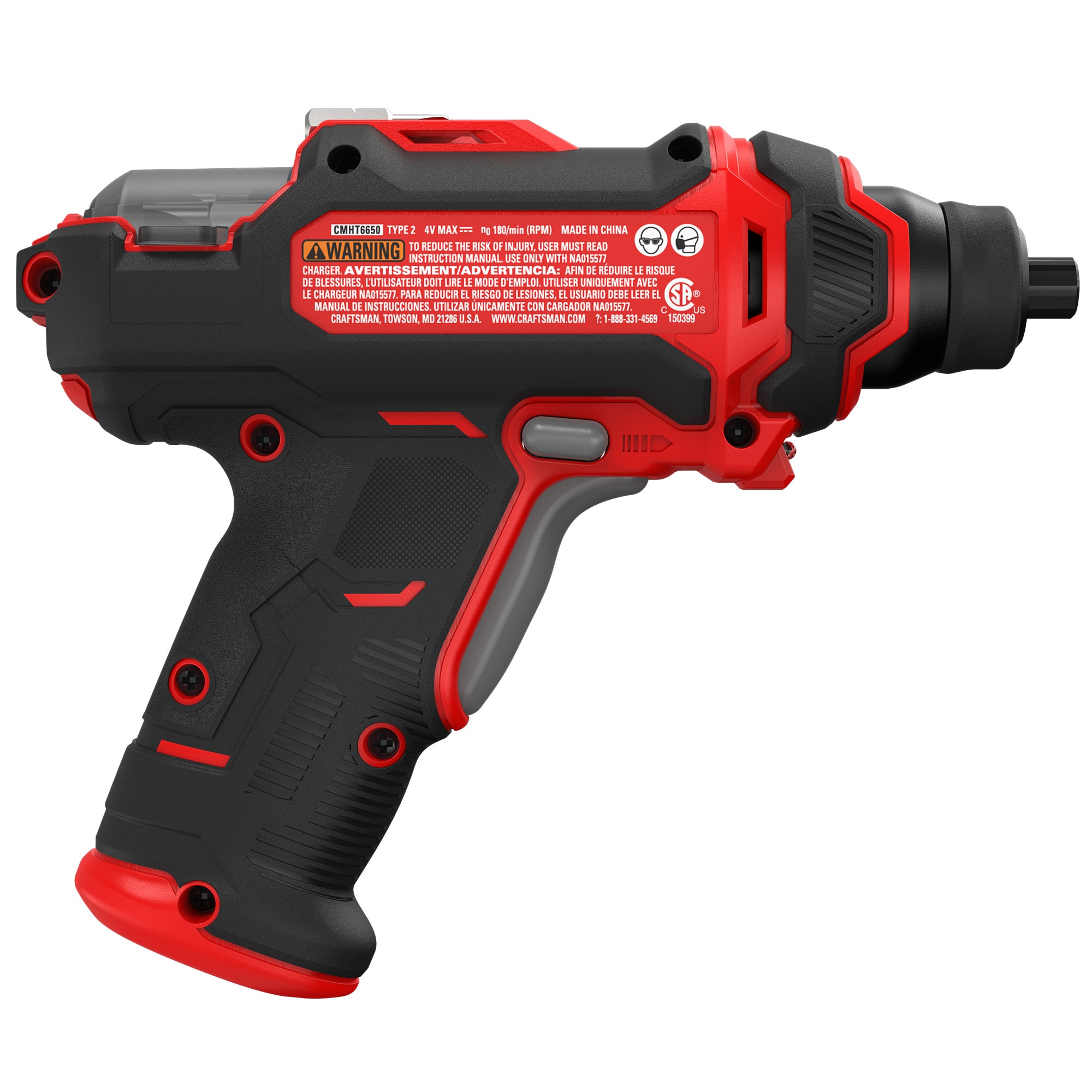 Atornillador inalámbrico CRAFTSMAN de 4 voltios y 1/4 de pulgada (Incluye batería y cargador) CMHT6650C