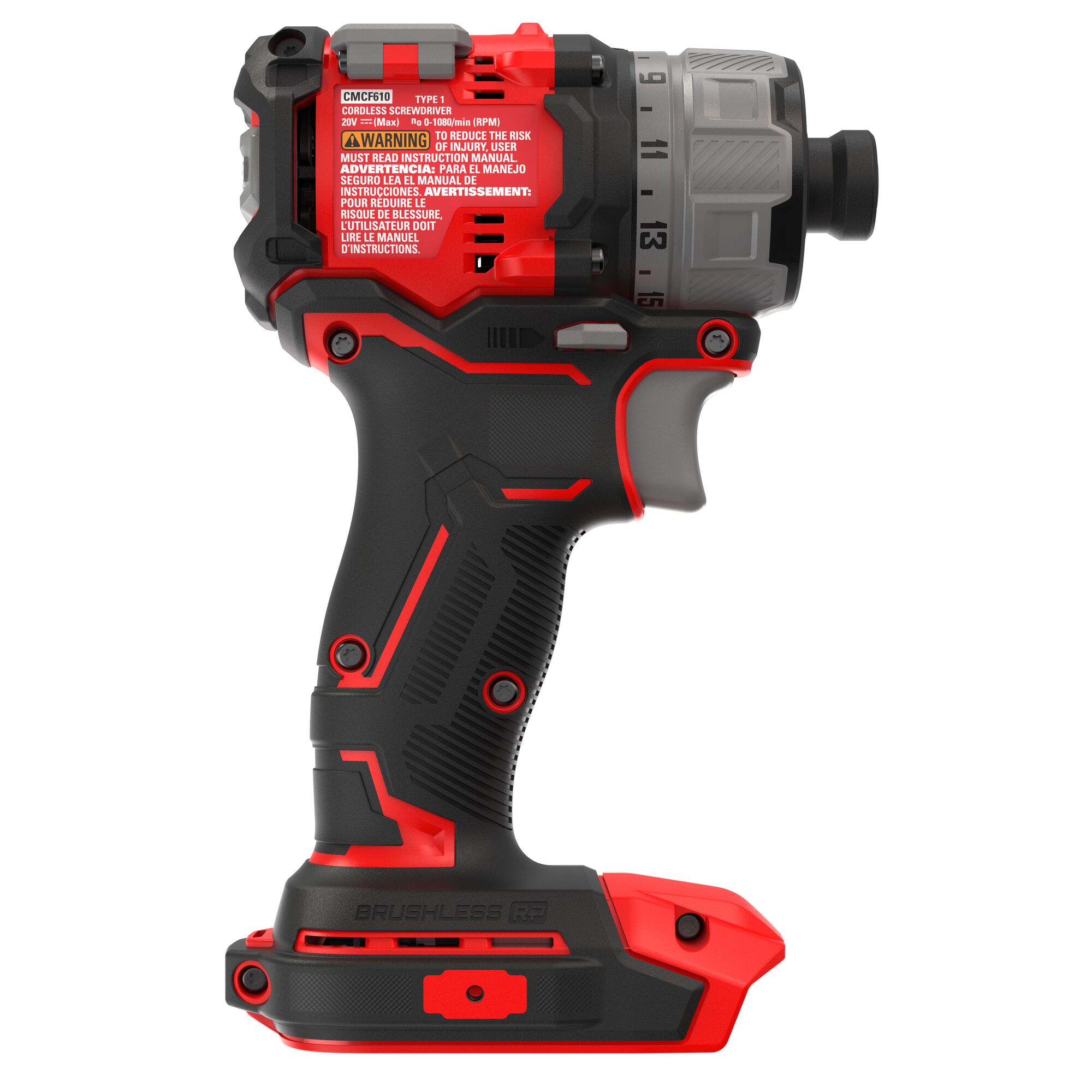 Desatornillador inalámbrico CRAFTSMAN V20 RP de 20 voltios Max Brushless de 1/4 pulgadas (Batería y cargador no incluidos) CMCF610B