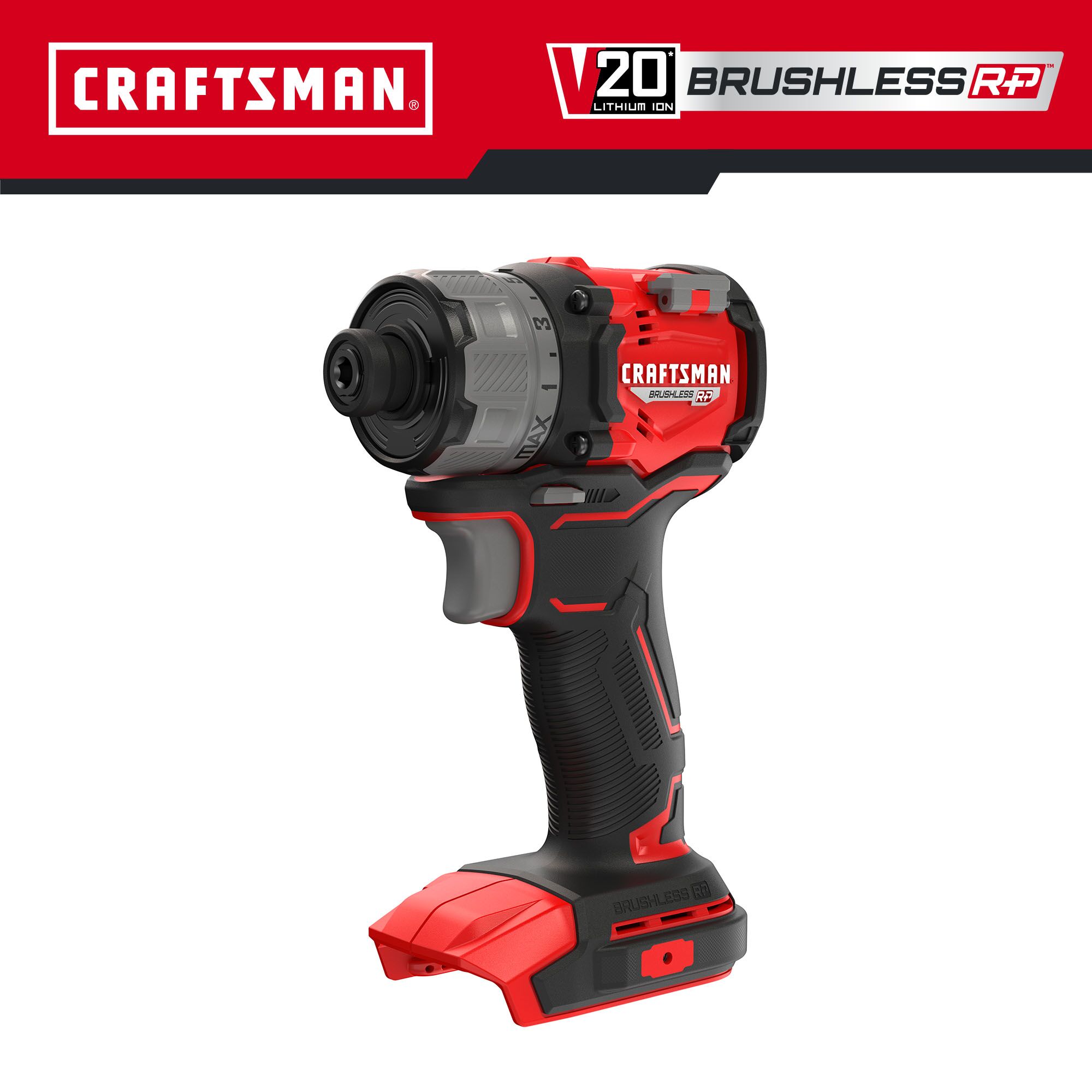 Desatornillador inalámbrico CRAFTSMAN V20 RP de 20 voltios Max Brushless de 1/4 pulgadas (Batería y cargador no incluidos) CMCF610B