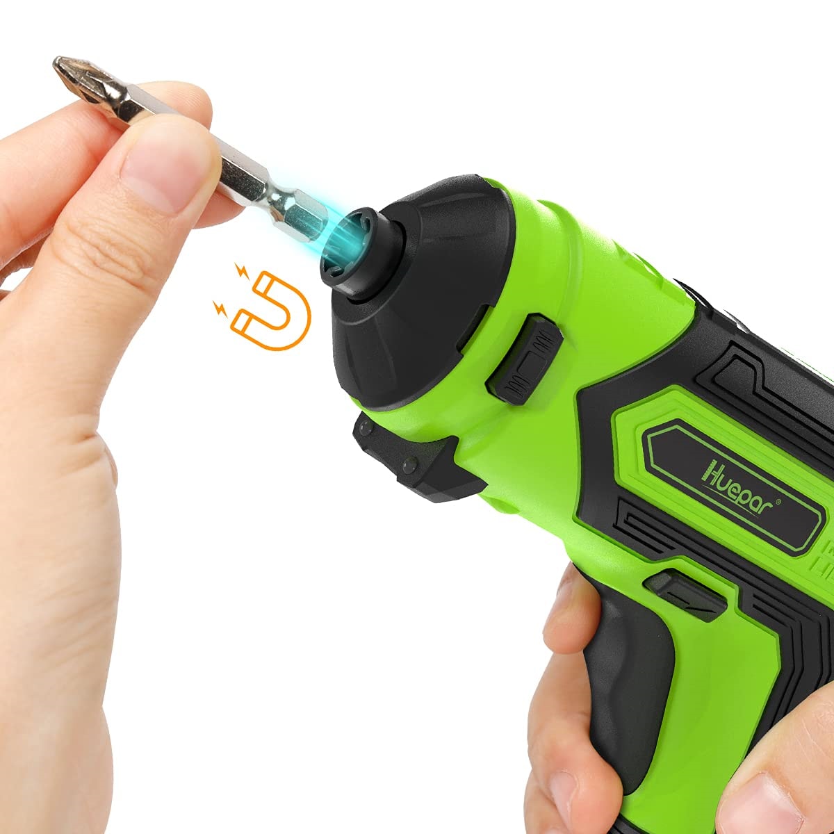Atornillador inalámbrico Huepar CS04 de 4 voltios y 1/4 de pulgada (Batería y cargador incluidos)
