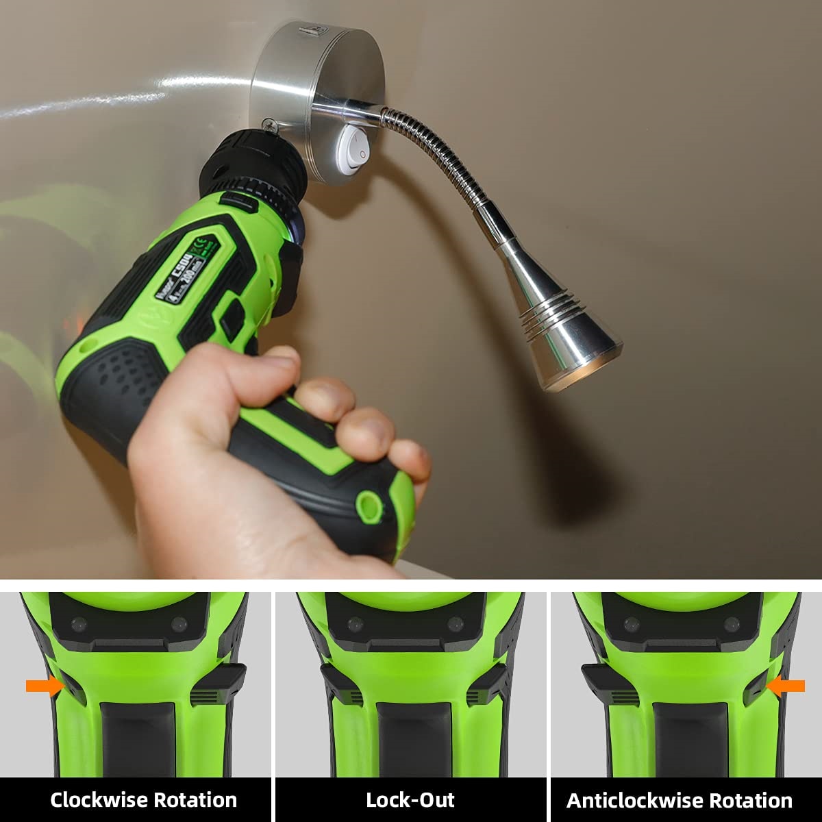 Atornillador inalámbrico Huepar CS04 de 4 voltios y 1/4 de pulgada (Batería y cargador incluidos)