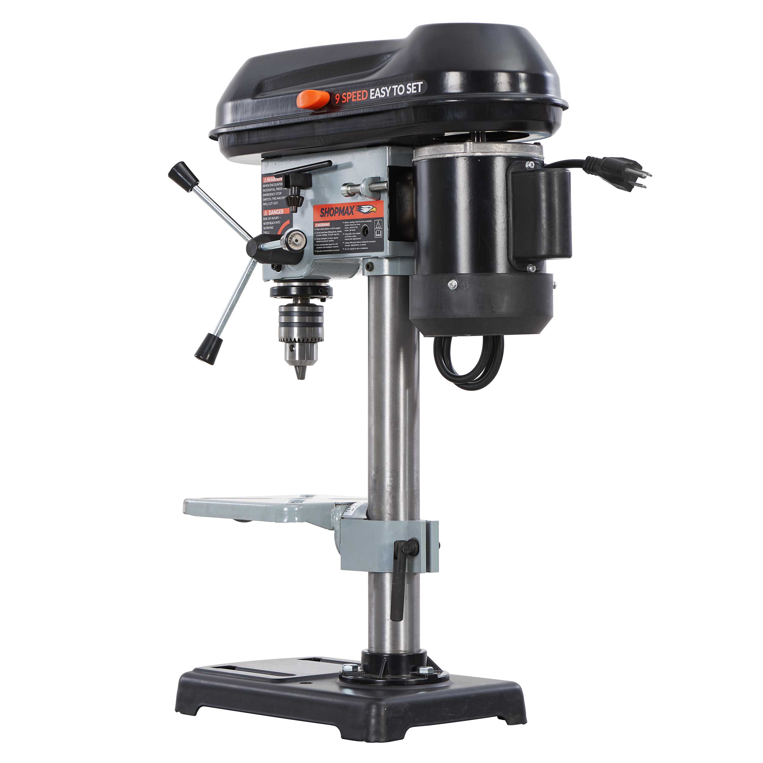 Prensa de taladro de banco de 9 velocidades de 4.2 amperes SD0813 de SHOPMAX