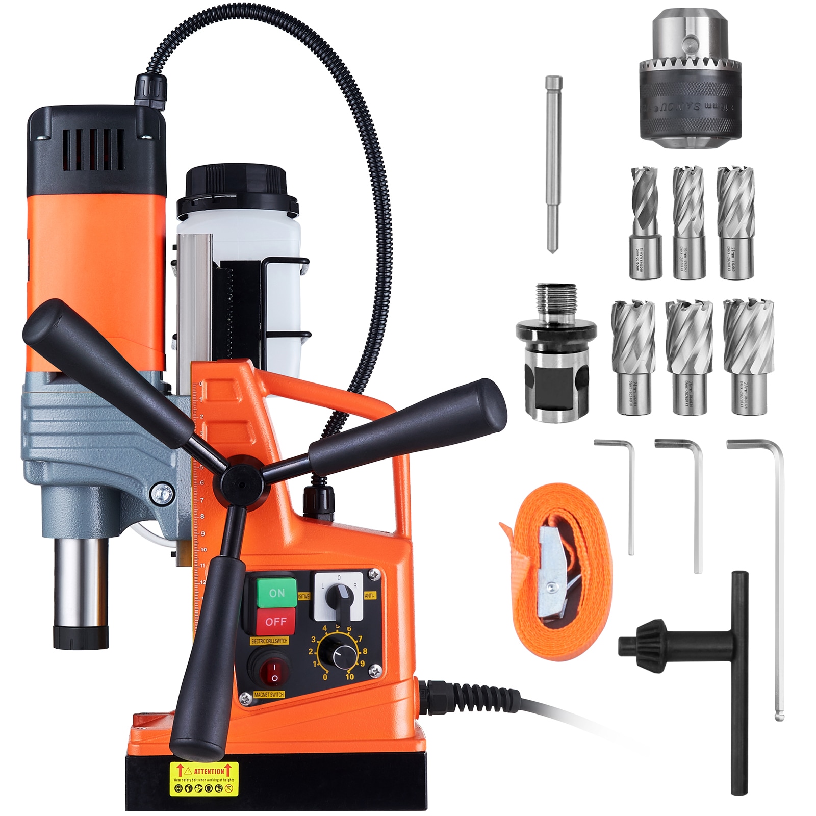 Taladro magnético de velocidad variable 1450W 12800N VEVOR - Prensa de banco de perforación CLZTJJTM650MMO9QZV1