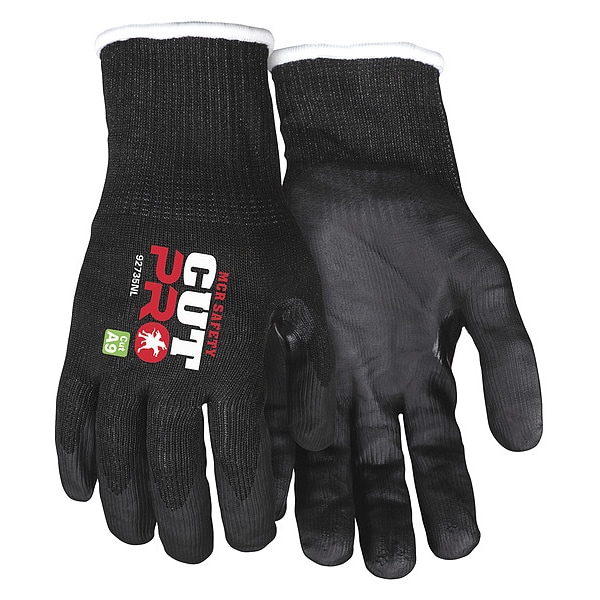 Guantes resistentes al corte Mcr Safety, nivel de corte A9, calibre 15, negro, mediano - 92735NM