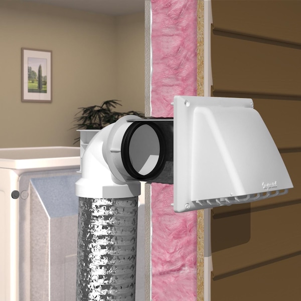 Imperial Imperial Quick Connect 5.25 in. L X 4 in. D White Poly 90 Degree Dryer Connector Elbow - VT0851-A