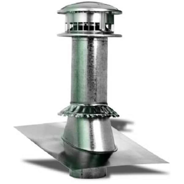 Keen 185600 5 in. Round Type B Gas Vent Termination Kit - 4 Piece - KE2179178