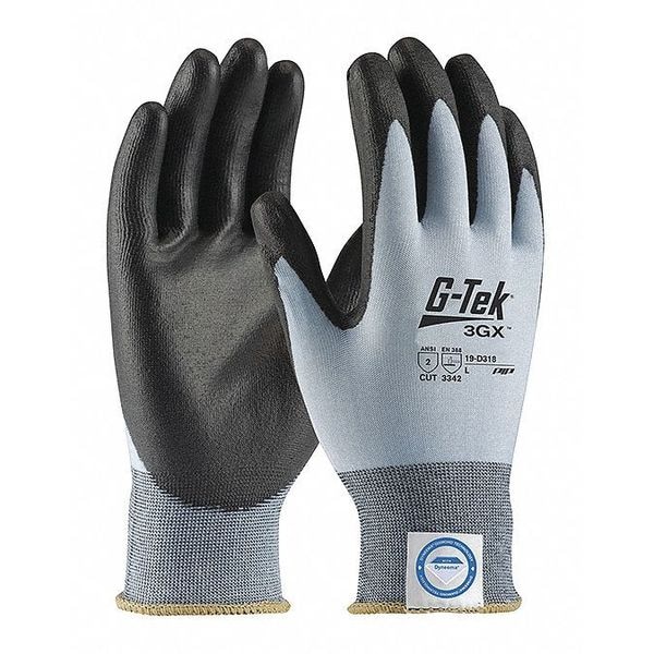 Guantes recubiertos resistentes al corte Pip, Nivel de corte A2, 18 ga, azules, M (8) - 19-D318/M