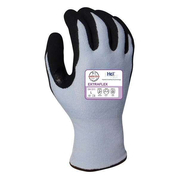 Guantes resistentes al corte Armor Guys, Nivel de corte A4, 13g, Azul claro/Negro, L - 04-311-L