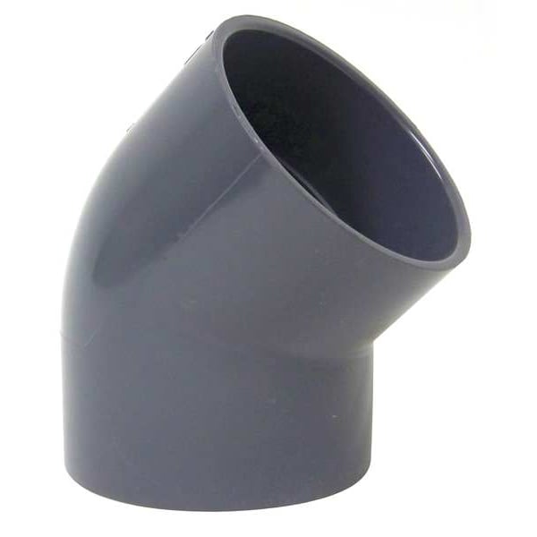 Codo de 45 grados de suministro de plástico, de 4 pulgadas de diámetro para ducto, de PVC tipo I, con longitud de 7-1/8" - PVCED04.