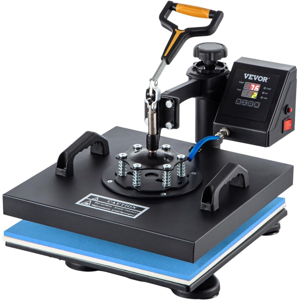 VEVOR Heat Press Machine, 6 in 1 Combo Heat Press, 15" x 15" Heat Transfer Machine 360-Degree Swing Away Digital Shirt Printing, Multi-function Heat Transfer Sublimation for T Shirts Hat Mug Plate Cap - DGNTHJLH3838-4Z7EV1