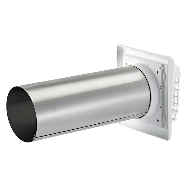 Rejilla de plástico blanco de Lambro de 4 pulgadas con pieza de cola y protector de aves/roedores - 267WG