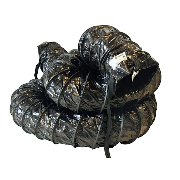 Rubber-Cal Air Ventilator Negro - Manguera de Conducto de Ventilación - 6" de diámetro interior x 25 pies de longitud (totalmente extendida) - 01-W188