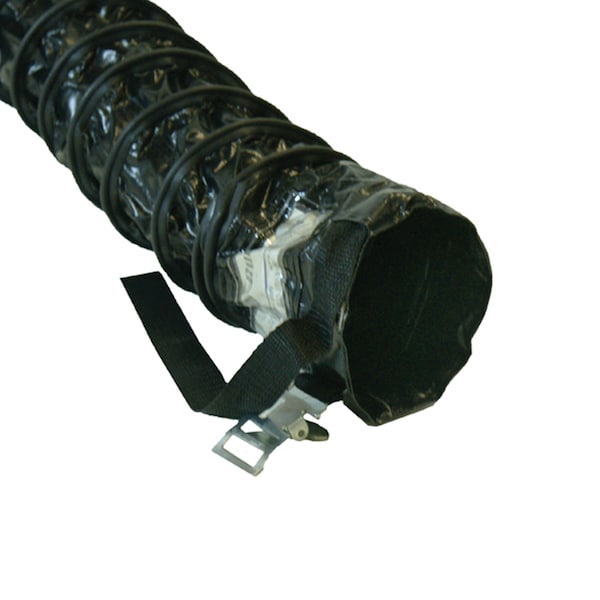 Rubber-Cal Air Ventilator Negro - Manguera de Conducto de Ventilación - 6" de diámetro interior x 25 pies de longitud (totalmente extendida) - 01-W188