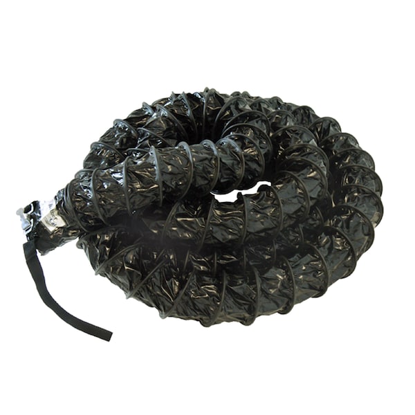 Rubber-Cal Air Ventilator Negro - Manguera de Conducto de Ventilación - 6" de diámetro interior x 25 pies de longitud (totalmente extendida) - 01-W188