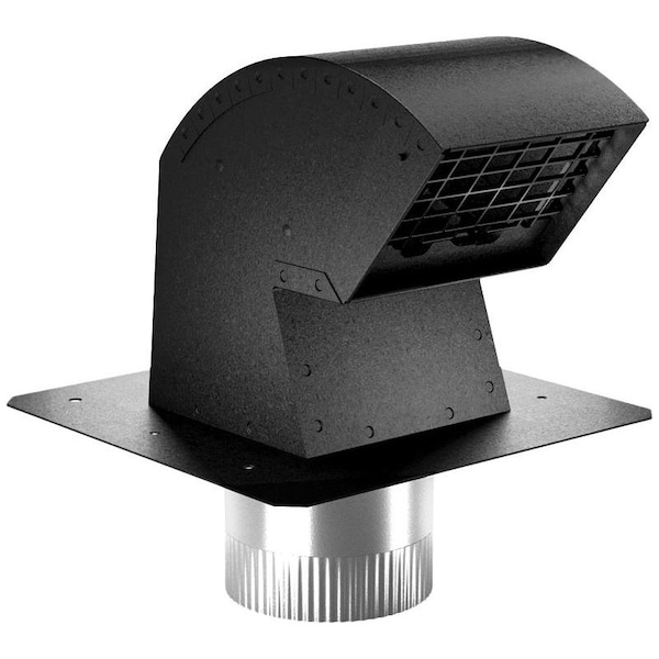 Tapa Ventilador de Techo Imperial, Conexión de 4 pulgadas, Acero, Negro, Galvanizado - VT0640