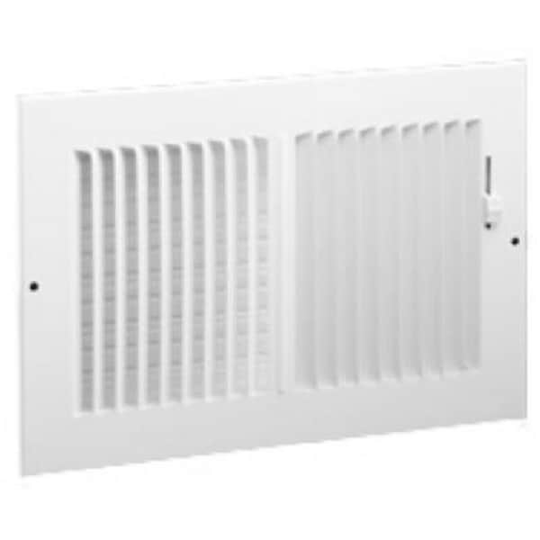 Rejilla lateral de dos vías de color blanco Swivel 382W10X6; 10x6 pulgadas - SW564560