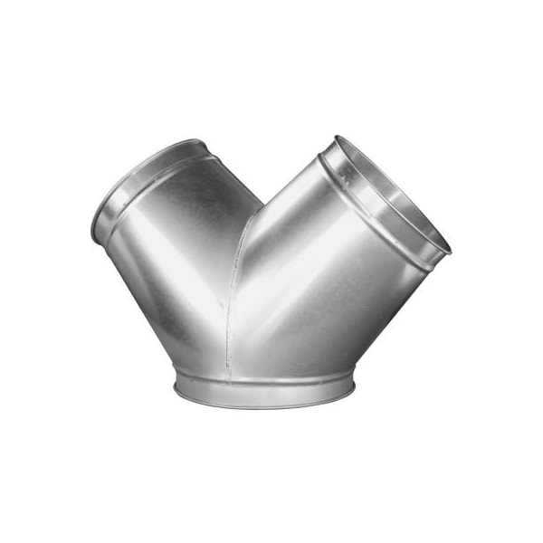 Rama en Y de US Duct Clamp Together, 30 ° 14-14-14, Diámetro de 14", Galvanizada, Calibre 18