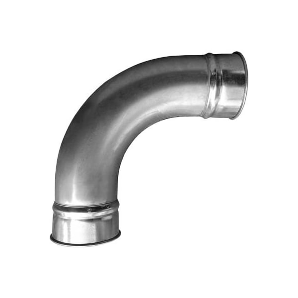 Codo de 90 ° de Unión con Abrazadera US Duct, Radio de Curvatura 1.5, Diámetro de 3", Galvanizado, Calibre 22