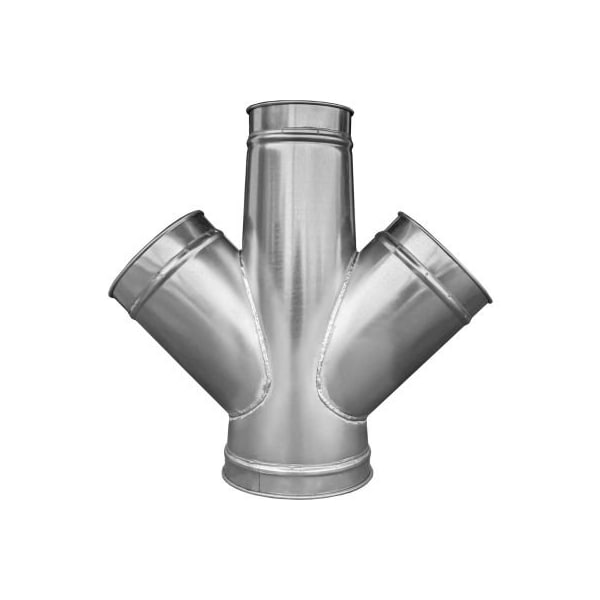 Abrazadera de Ducto Doble Rama, unión con abrazadera, 45 grados 6-4-4-4, diámetro de 6 pulgadas, galvanizado, calibre 18