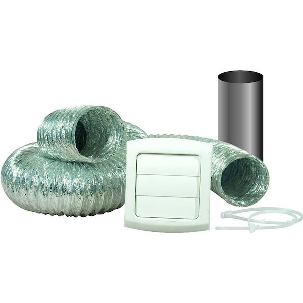 Kit de ventilación para secadora ProVent TD48PVKZW, polipropileno, blanco, 12 piezas.
