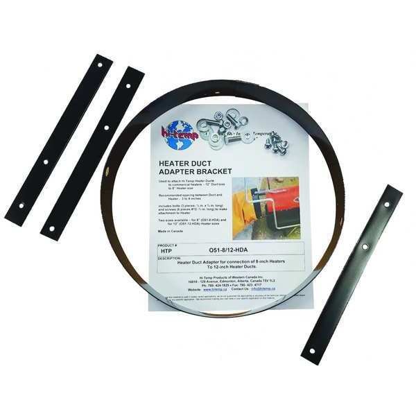 Adaptadores para Conducto de Calefacción, 8" de Ancho, 12" de Largo.