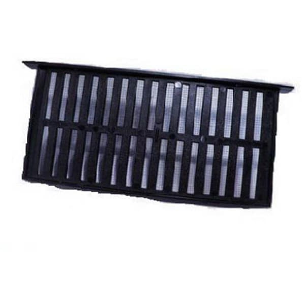 Ventilador de cimentación de plástico de 16 x 8 pulgadas con deslizador, color negro