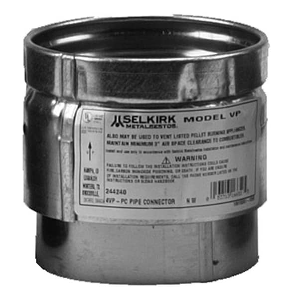 Conector de tubo para pellets Selkirk 243241 de 3 pulgadas, adaptable a varias medidas.
