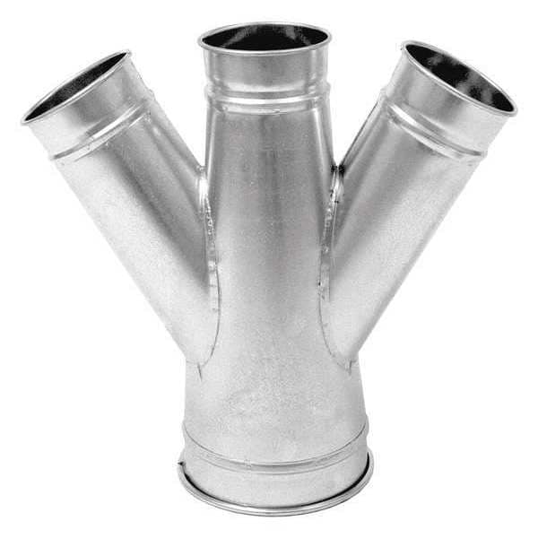 Rama Doble Redonda, Diám. Conducto de 7 pulgadas, Acero Galvanizado, Calibre 22, Ancho de 17 1/2 pulgadas, Largo de 23 pulgadas, Altura de 7 pulgadas
