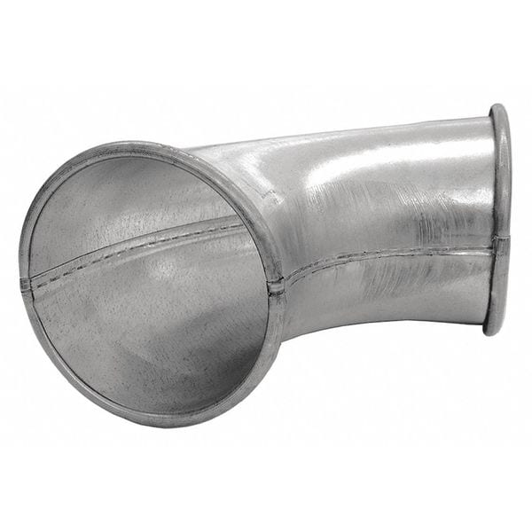 Codo de 60 grados redondo, 7 pulgadas de diámetro en conducto, acero galvanizado, calibre 24, 10 1/2 pulgadas de ancho, 10-3/4 pulgadas de largo, 7 pulgadas de alto.