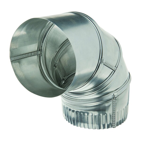 Codo de ventilación de aluminio plateado de 3 pulgadas x 3 pulgadas Deflect-O