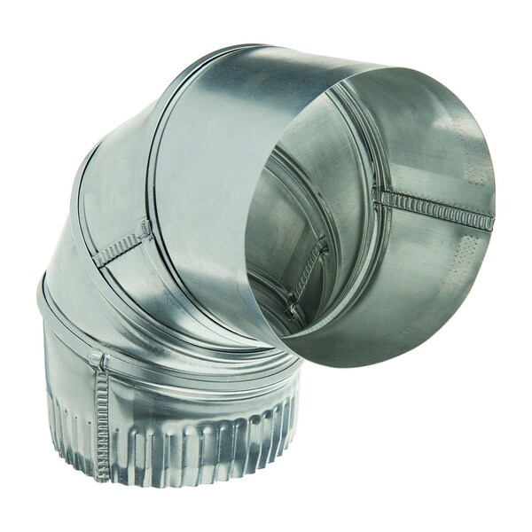 Codo de ventilación de aluminio plateado de 3 pulgadas x 3 pulgadas Deflect-O