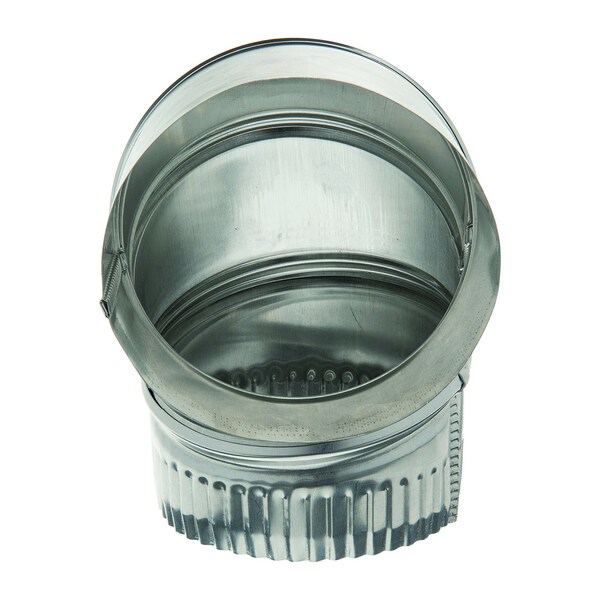 Codo de ventilación de aluminio plateado de 3 pulgadas x 3 pulgadas Deflect-O