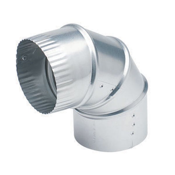 Codo de ventilación de aluminio plateado de 3 pulgadas x 3 pulgadas Deflect-O