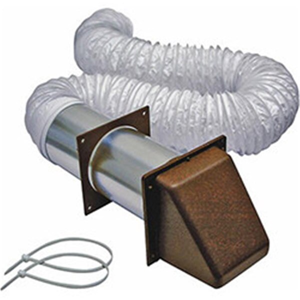Kit de ventilación con capucha preferido de vinilo marrón de 4 pulgadas x 8 pies, paquete de 12