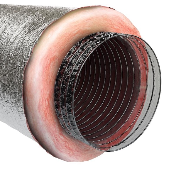 Imperial R8.0 25 pies L X 12 pulgadas D Conducto de polietileno plateado