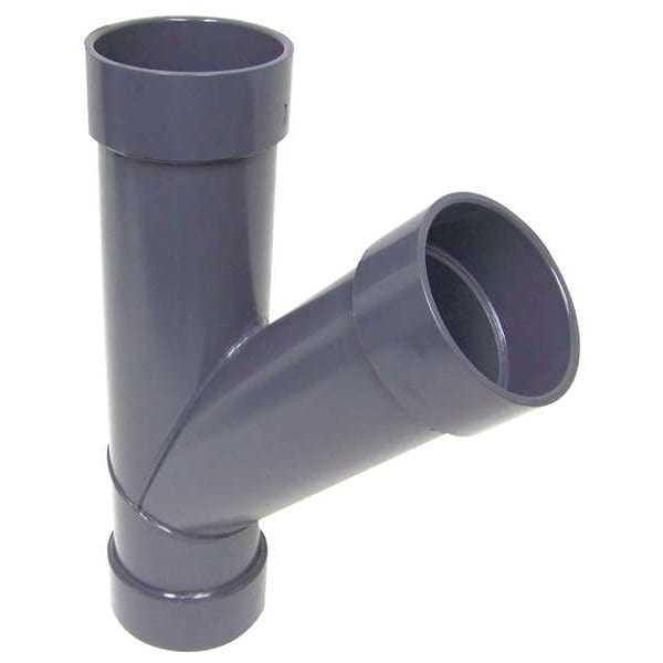 Rama en Y de 45 Grados, Diámetro de Conducto de 4 pulgadas, PVC Tipo I, 17-3/4" de largo