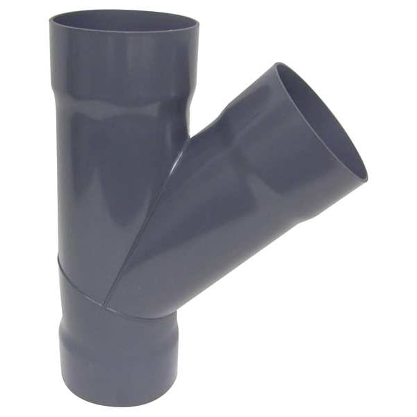 Rama en Y de 45 grados, diámetro de conducto de 8 pulgadas, PVC tipo I, 24-1/4" de largo.
