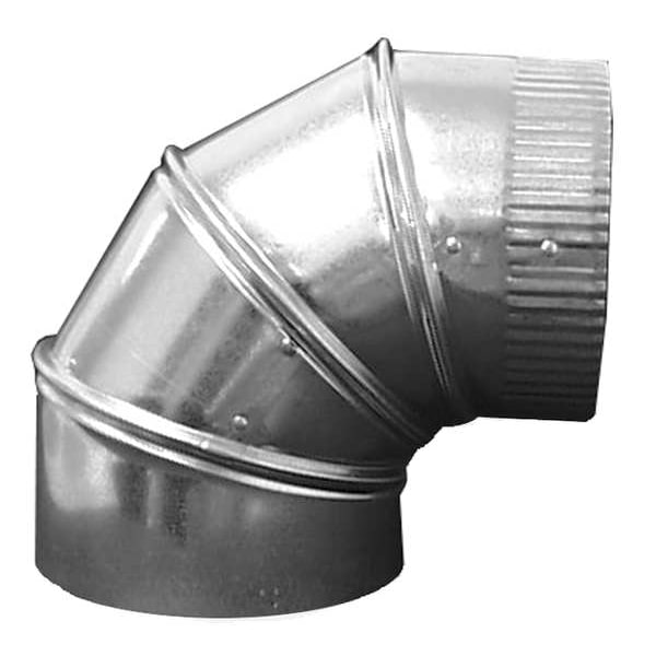 Codo de 90 Grados Redondo, Diámetro de Ducto de 7 pulgadas, Acero Galvanizado, Calibre 26, Ancho de 9 pulgadas, Largo de 10 pulgadas, Altura de 9 pulgadas