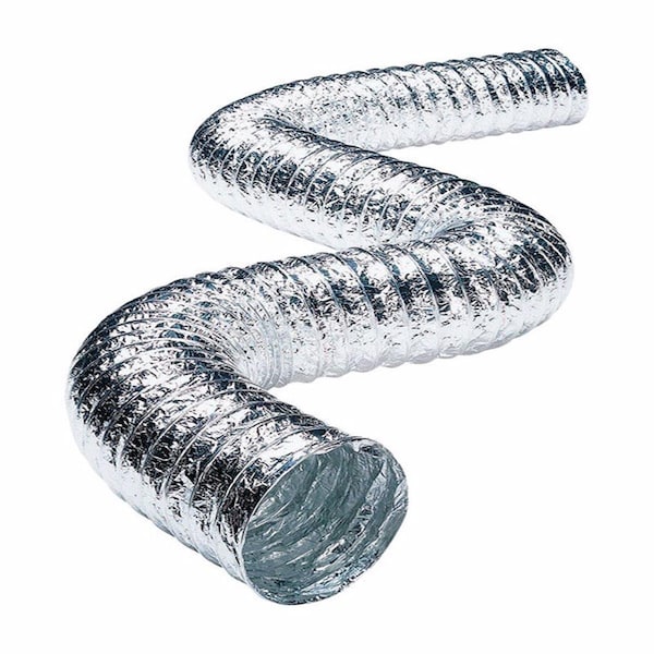 4 x 300 pulgadas. Salida de secadora de aluminio metálico, Blanco, Paquete de 6