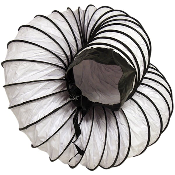 Ventilador de aire blanco - Manguera de ducto de ventilación - Manguera de 8" de diámetro x 25 pies de largo (totalmente extendida)