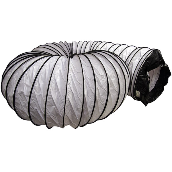 Ventilador de aire blanco - Manguera de ducto de ventilación - Manguera de 8" de diámetro x 25 pies de largo (totalmente extendida)