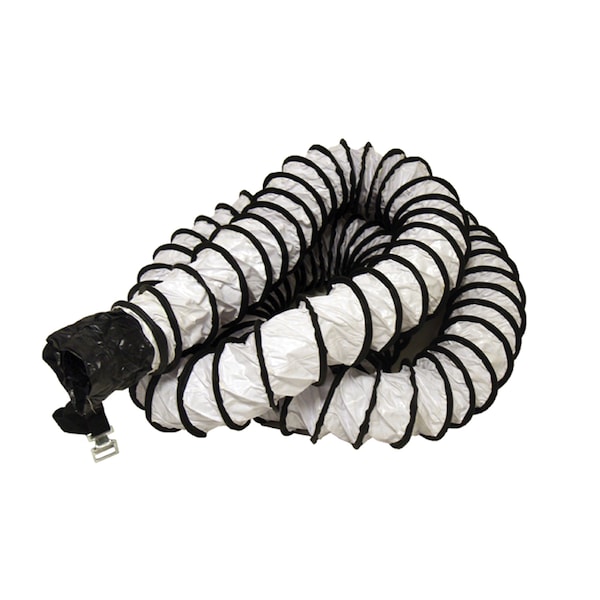 Ventilador de aire blanco - Manguera de ducto de ventilación - Manguera de 8" de diámetro x 25 pies de largo (totalmente extendida)